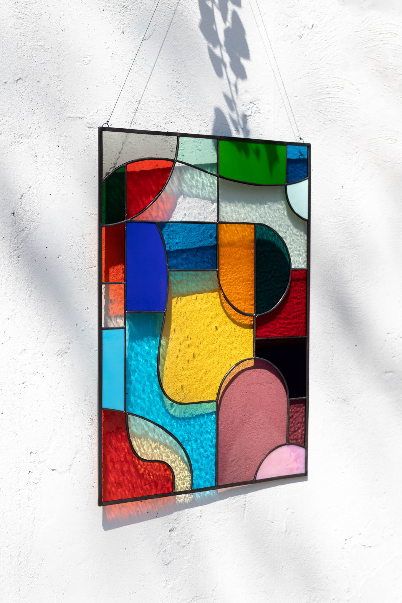 Kaleidoscope colorful stained glass decoration by DuosGlass