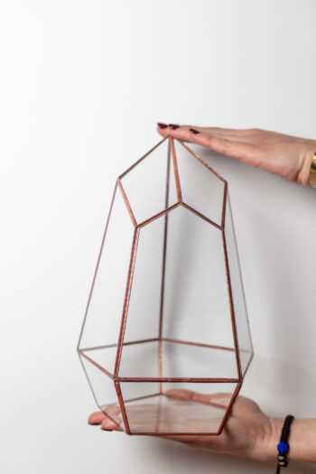 Handmade Glass Container TEMPLE by DuosGlass – modern glass decor for interior