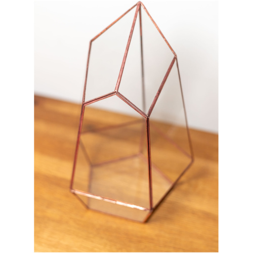 Small handmade glass plant container for plant arrangements