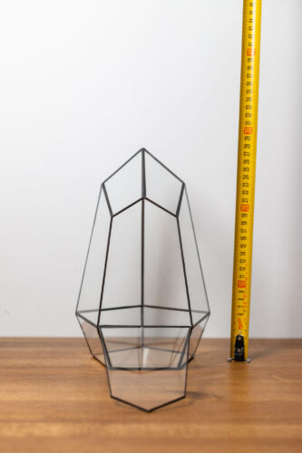 Small handmade glass plant container for plant arrangements