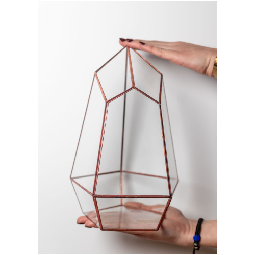 Small handmade glass plant container for plant arrangements