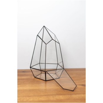 Small handmade glass plant container for plant arrangements