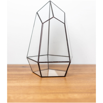 Small handmade glass plant container for plant arrangements