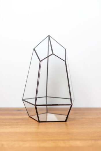 Small handmade glass plant container for plant arrangements