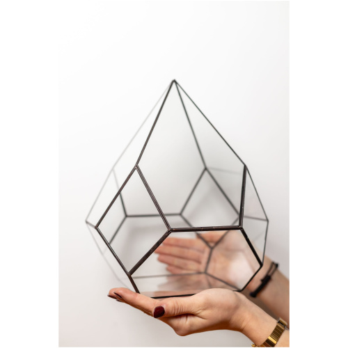 Handmade stained glass container, empty terrarium, modern home decor