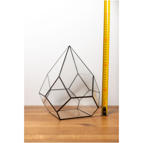 Handmade stained glass container, empty terrarium, modern home decor