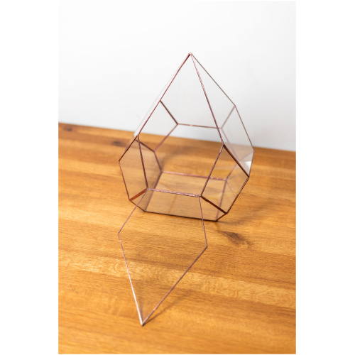 Handmade stained glass container, empty terrarium, modern home decor