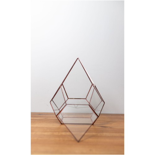 Handmade stained glass container, empty terrarium, modern home decor