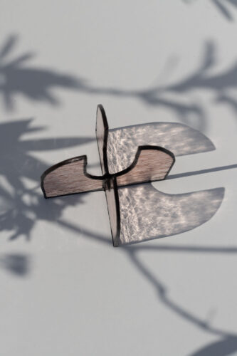 Handmade stained glass suncatcher stand with air plants, decorative standing home décor