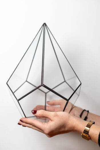 Tiffany handmade empty glass terrarium container for plants