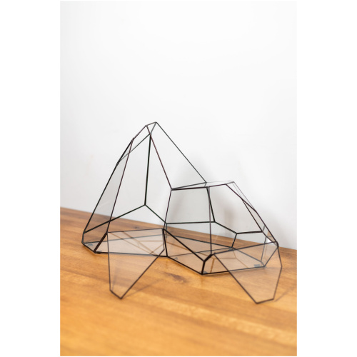 Tiffany technique handmade glass container for plant arrangements