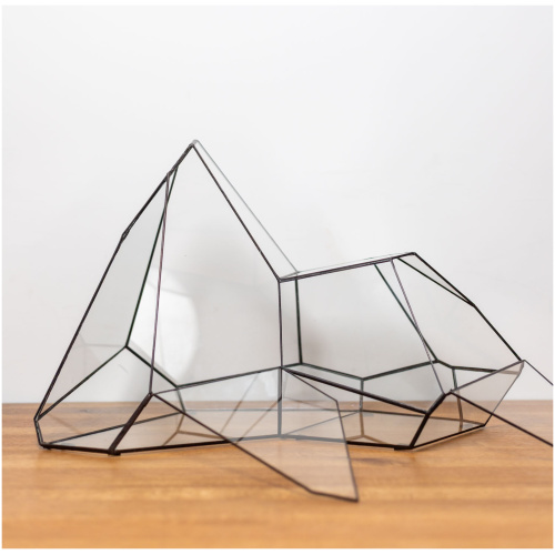 Tiffany technique handmade glass container for plant arrangements