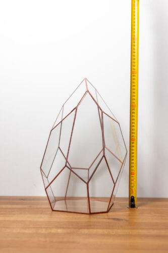 Tiffany technique handmade glass container for plant arrangements