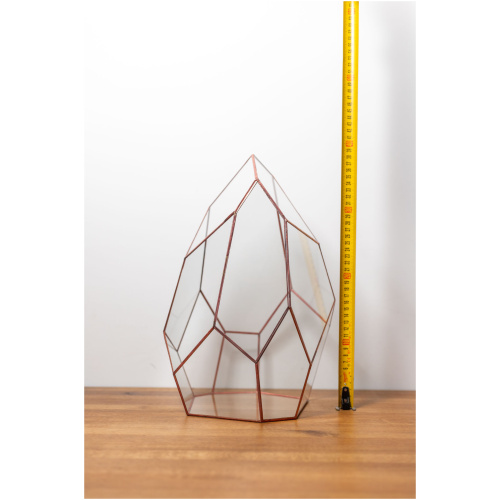 Tiffany technique handmade glass container for plant arrangements