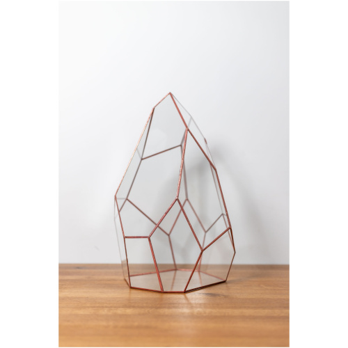 Tiffany technique handmade glass container for plant arrangements