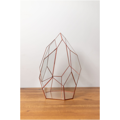 Tiffany technique handmade glass container for plant arrangements