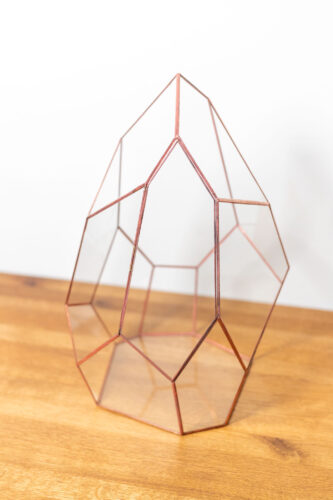 Tiffany technique handmade glass container for plant arrangements