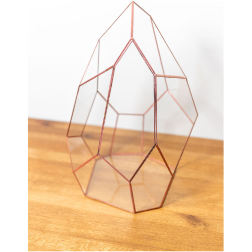 Tiffany technique handmade glass container for plant arrangements