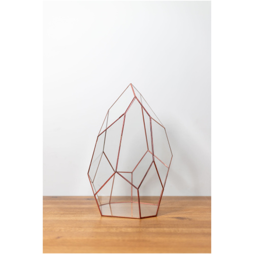 Tiffany technique handmade glass container for plant arrangements