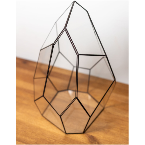 Tiffany technique handmade glass container for plant arrangements