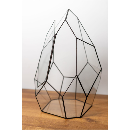 Tiffany technique handmade glass container for plant arrangements