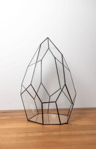 Tiffany technique handmade glass container for plant arrangements