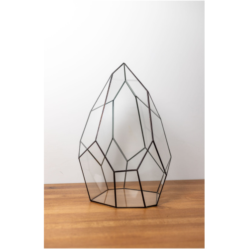 Tiffany technique handmade glass container for plant arrangements