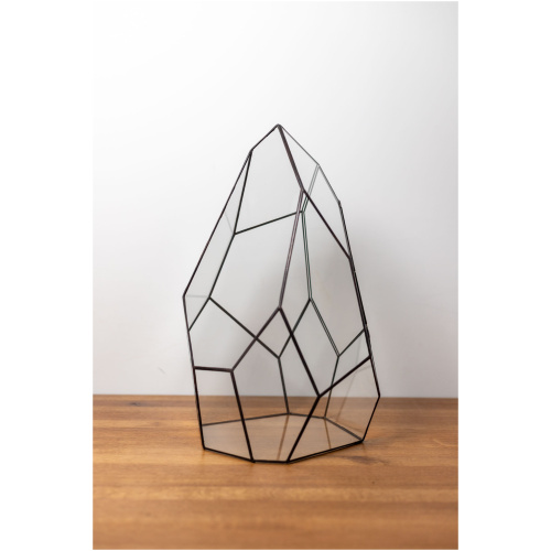 Tiffany technique handmade glass container for plant arrangements