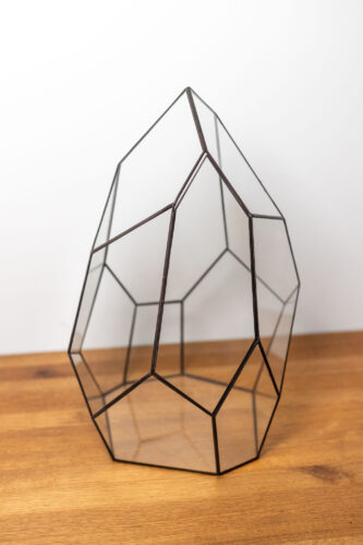 Tiffany technique handmade glass container for plant arrangements