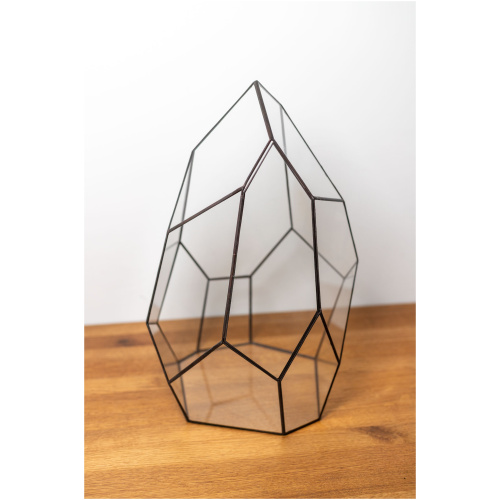 Tiffany technique handmade glass container for plant arrangements