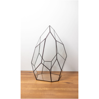 Tiffany technique handmade glass container for plant arrangements