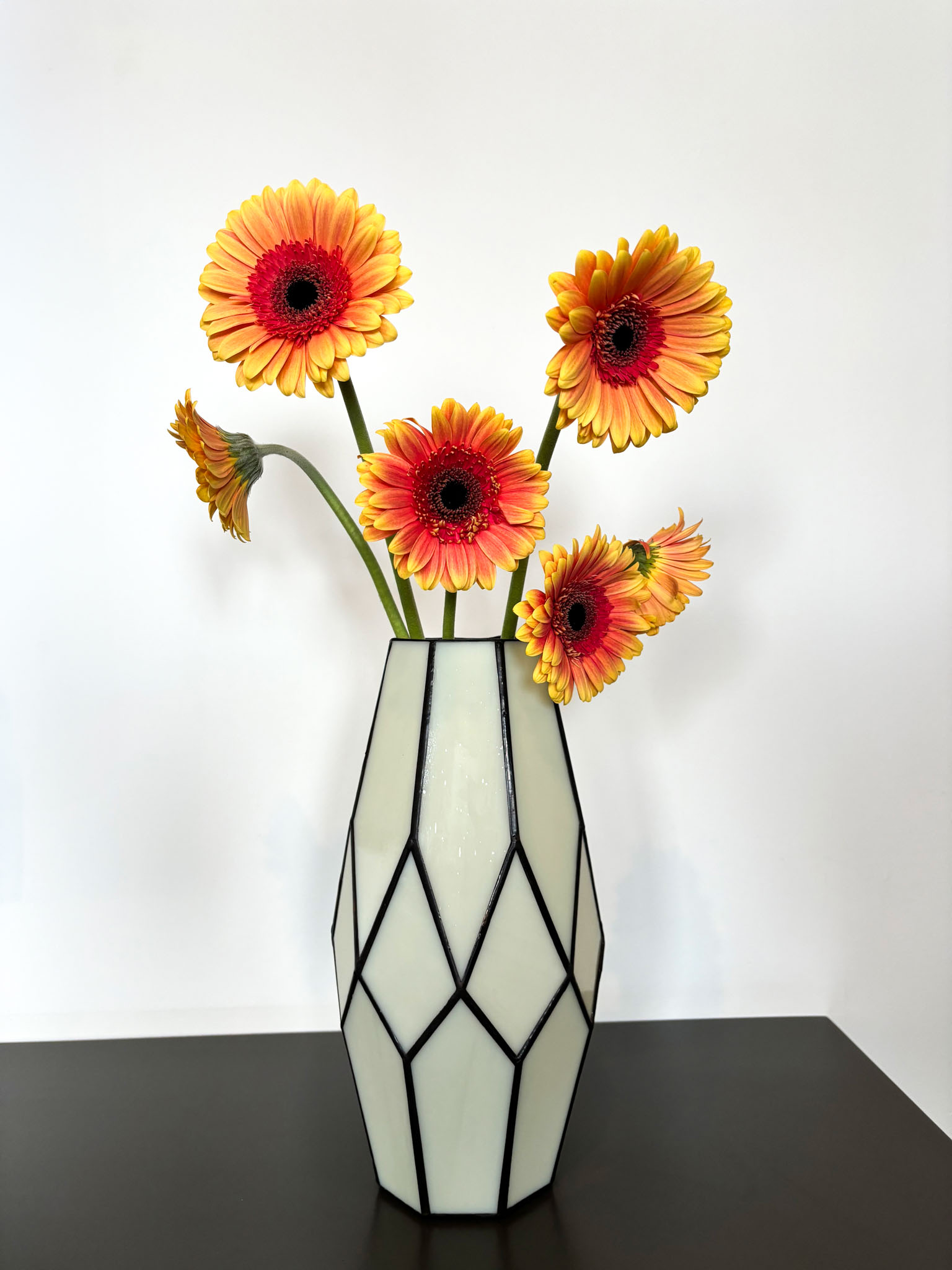 Stained Glass Geometric Vase