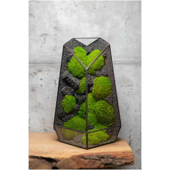 Small stabilized moss terrarium, maintenance-free glass decor, handmade nature-inspired home accent