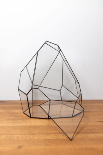 Handcrafted glass container for creating a plant terrarium