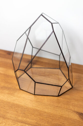 Handcrafted glass container for creating a plant terrarium