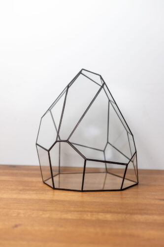 Handcrafted glass container for creating a plant terrarium