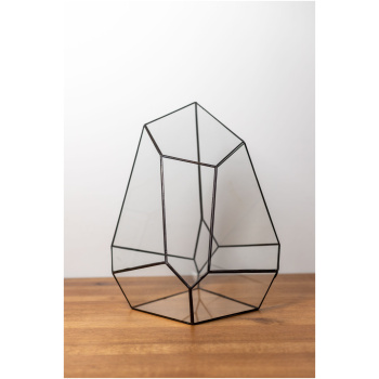 Tiffany glass container for plants