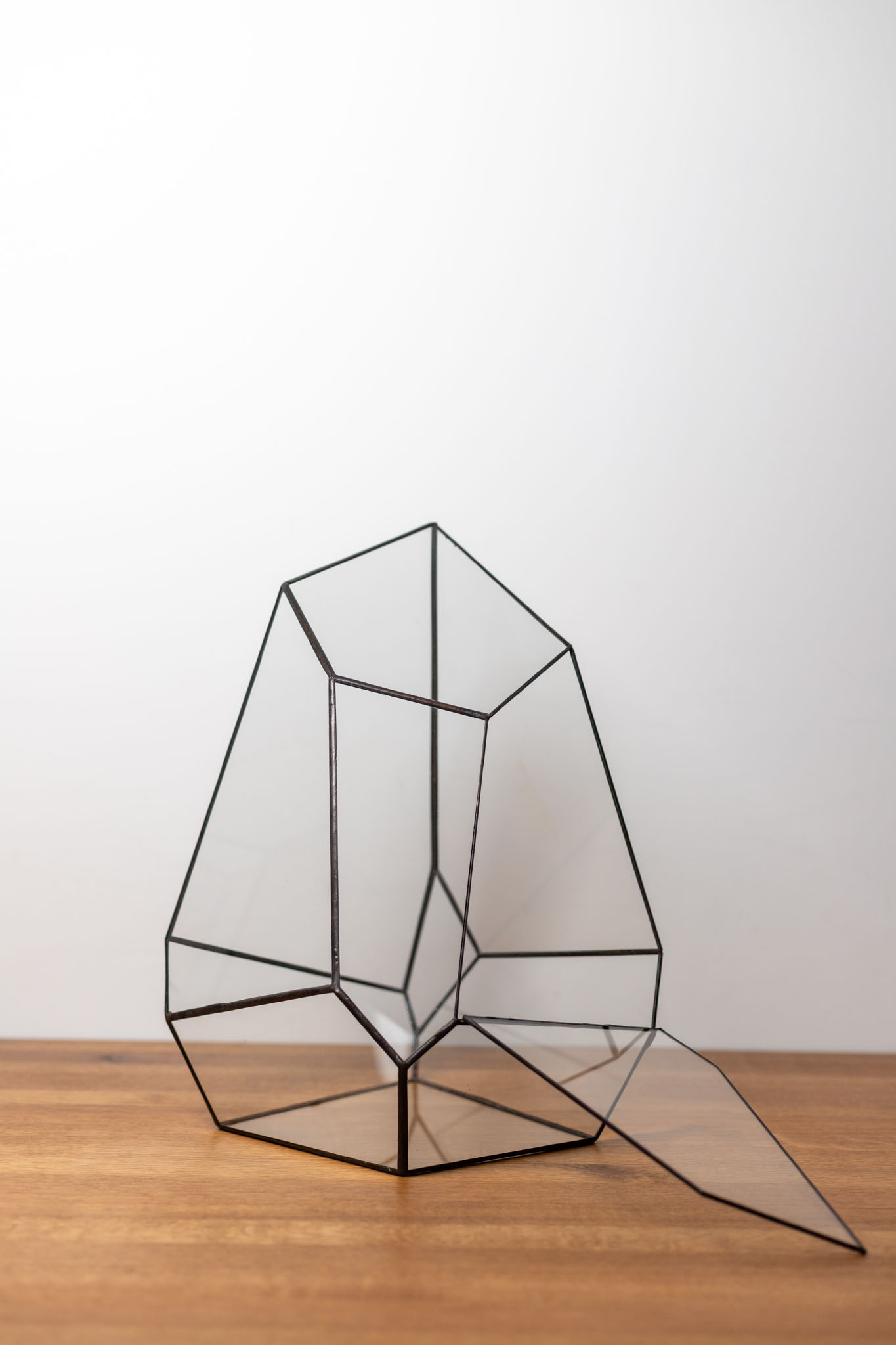 Tiffany glass container for plants