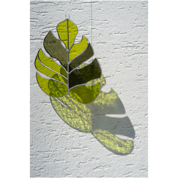 Handmade Stained Glass Monstera Leaf