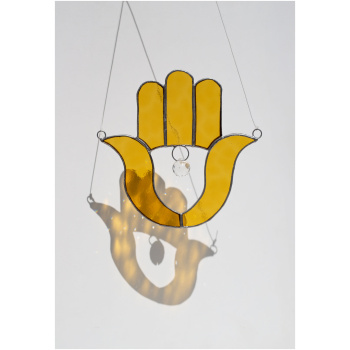Hand of fatima stained glass decoration