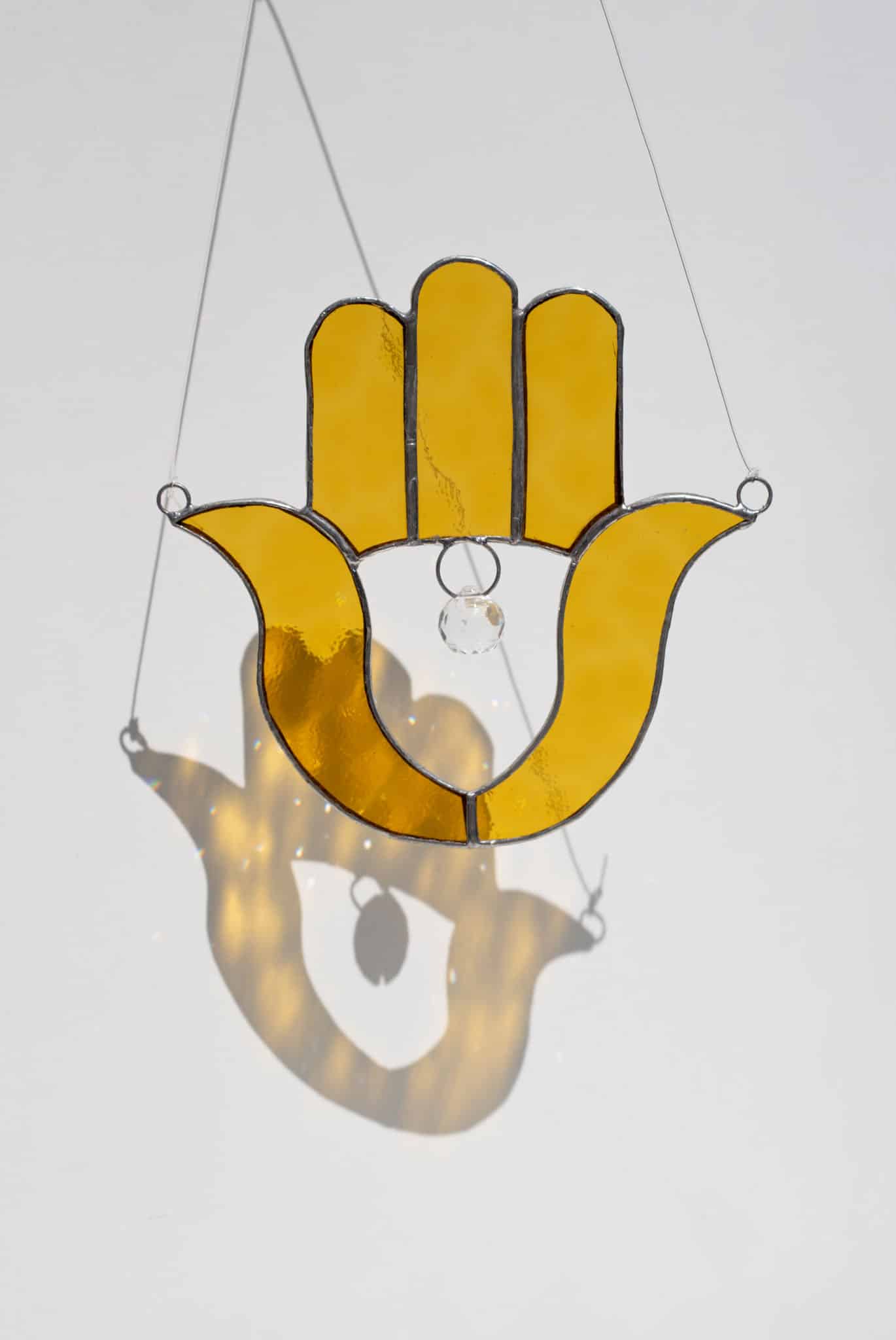 Hand of fatima stained glass decoration