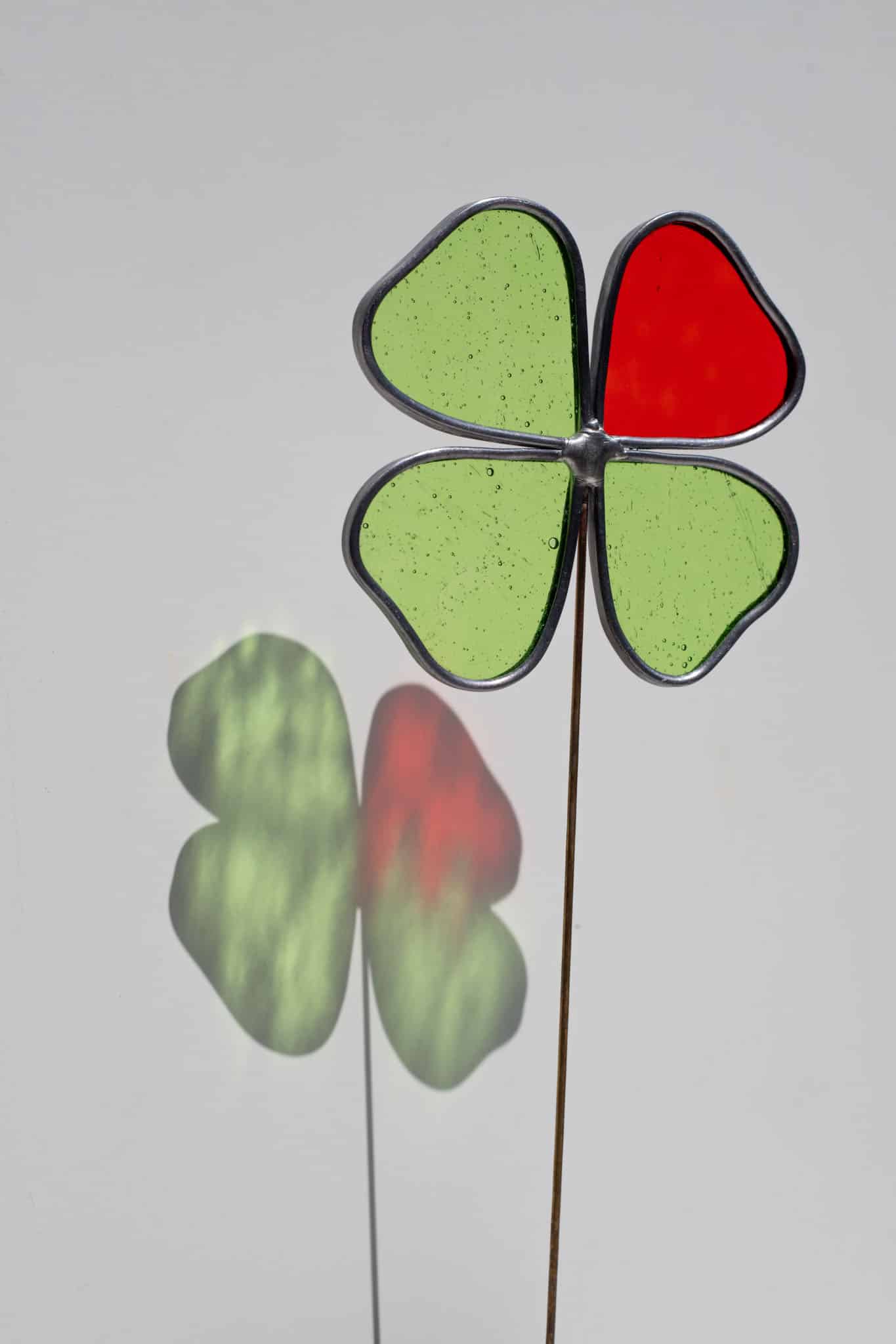 Handmade stained glass four-leaf clover