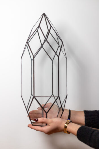 Diamond stained glass terrarium top view