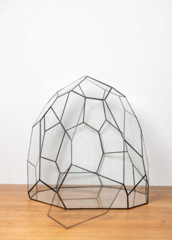 Exclusive handmade glass container for plant arrangements