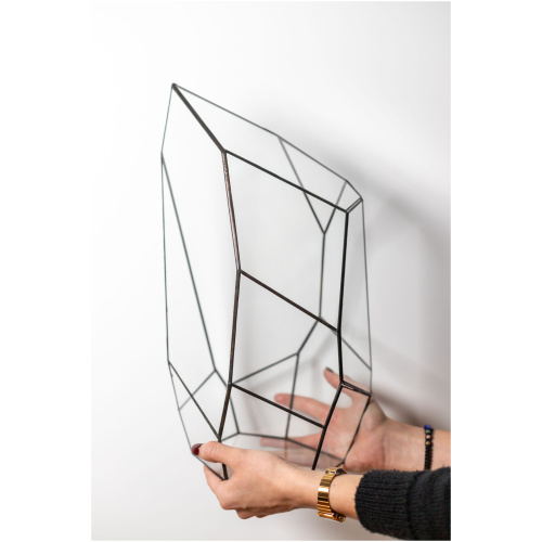 Handcrafted empty glass container for plant arrangements