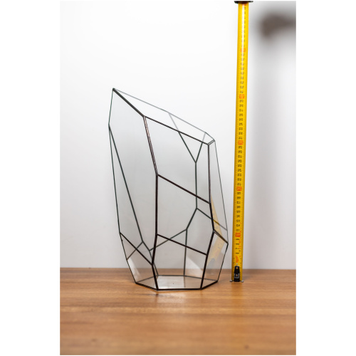 Handcrafted empty glass container for plant arrangements