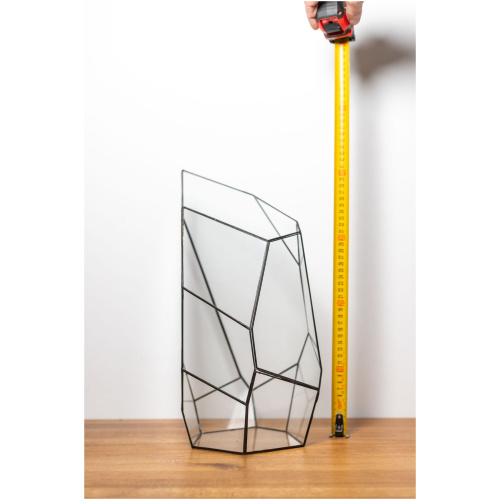 Handcrafted empty glass container for plant arrangements