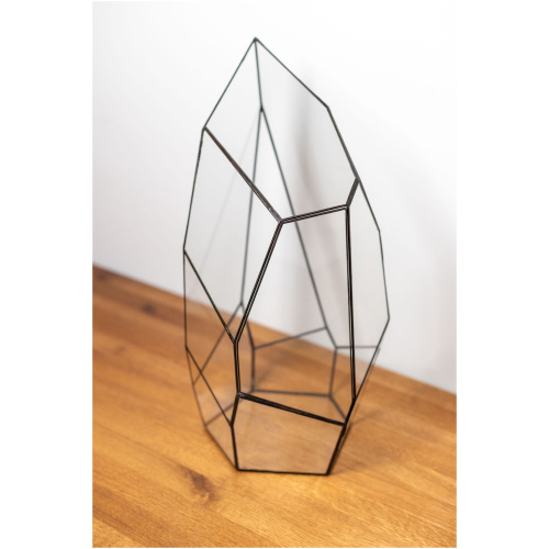 Handcrafted empty glass container for plant arrangements