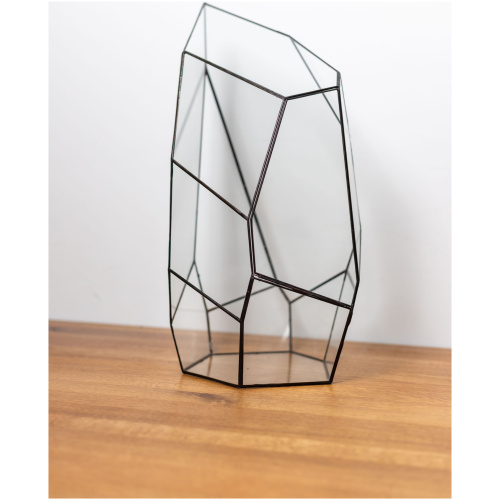 Handcrafted empty glass container for plant arrangements