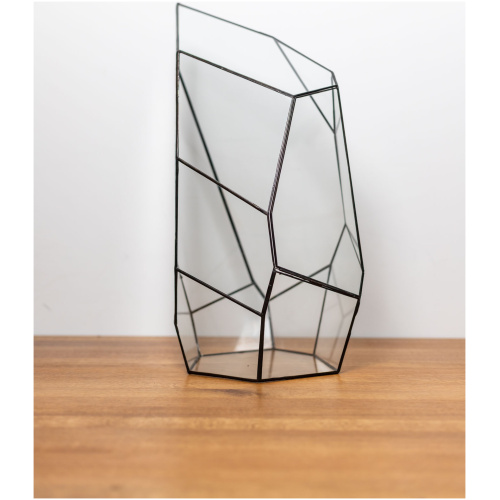 Handcrafted empty glass container for plant arrangements